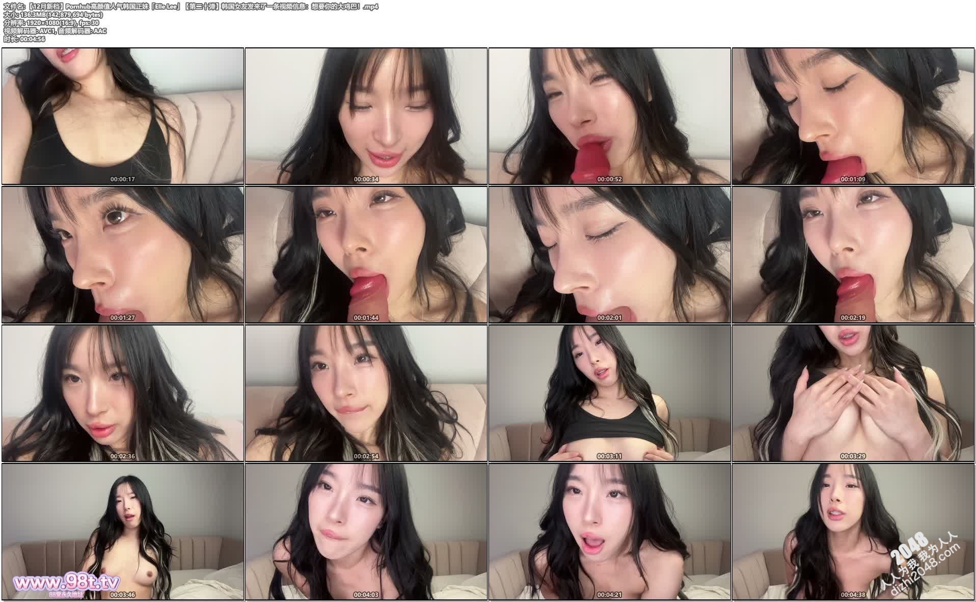 【12月新档】Pornhub高颜值人气韩国正妹「Elle Lee」【第二十弹】韩国女友发来了一条视频信息:想要你的大鸡巴!