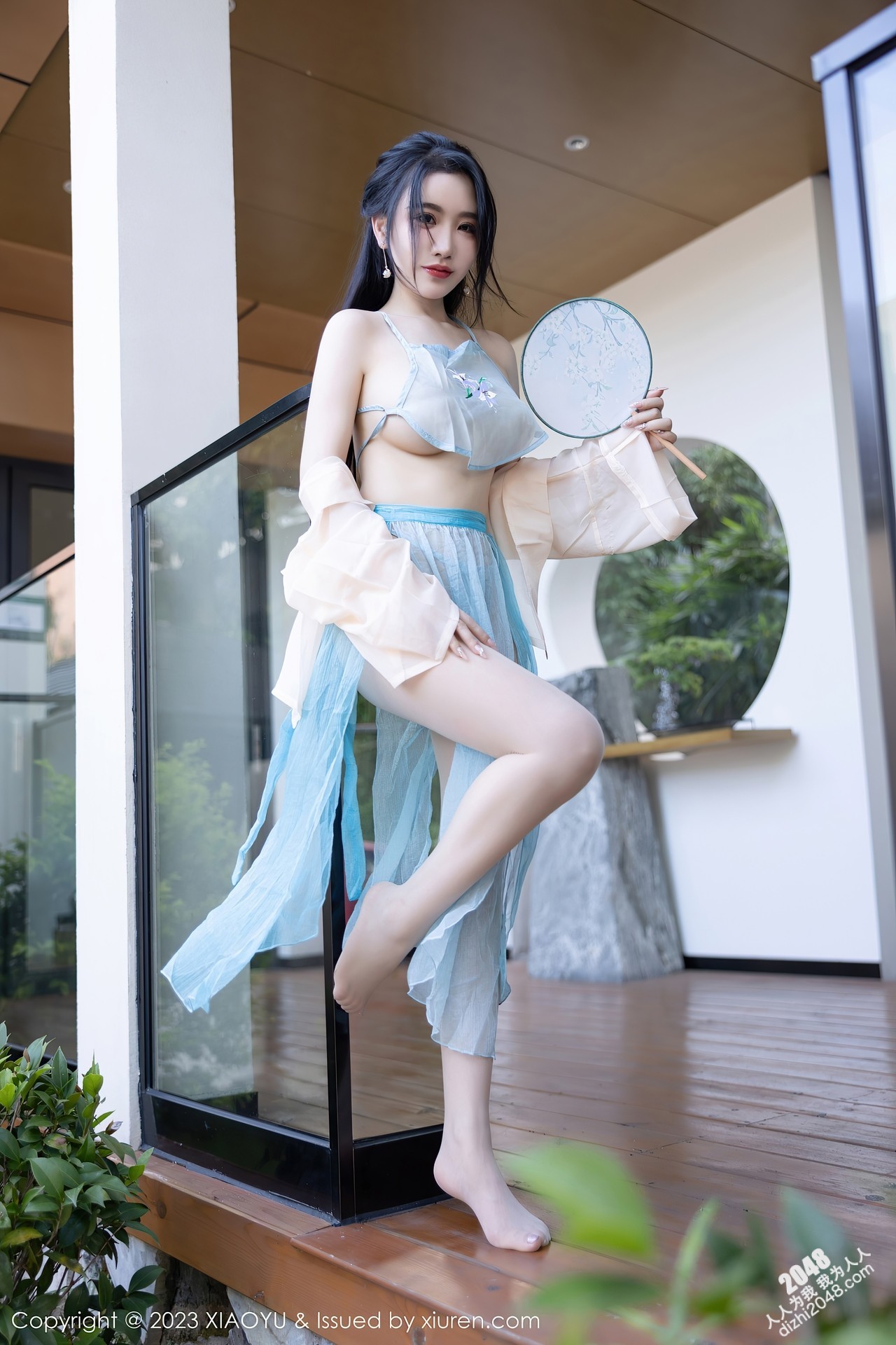 女神 Cherry樱桃酱 性感淡蓝色古装服饰 性感身材一览无余[81P/374M]